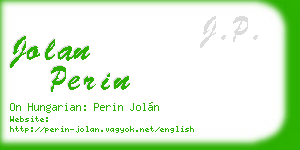 jolan perin business card